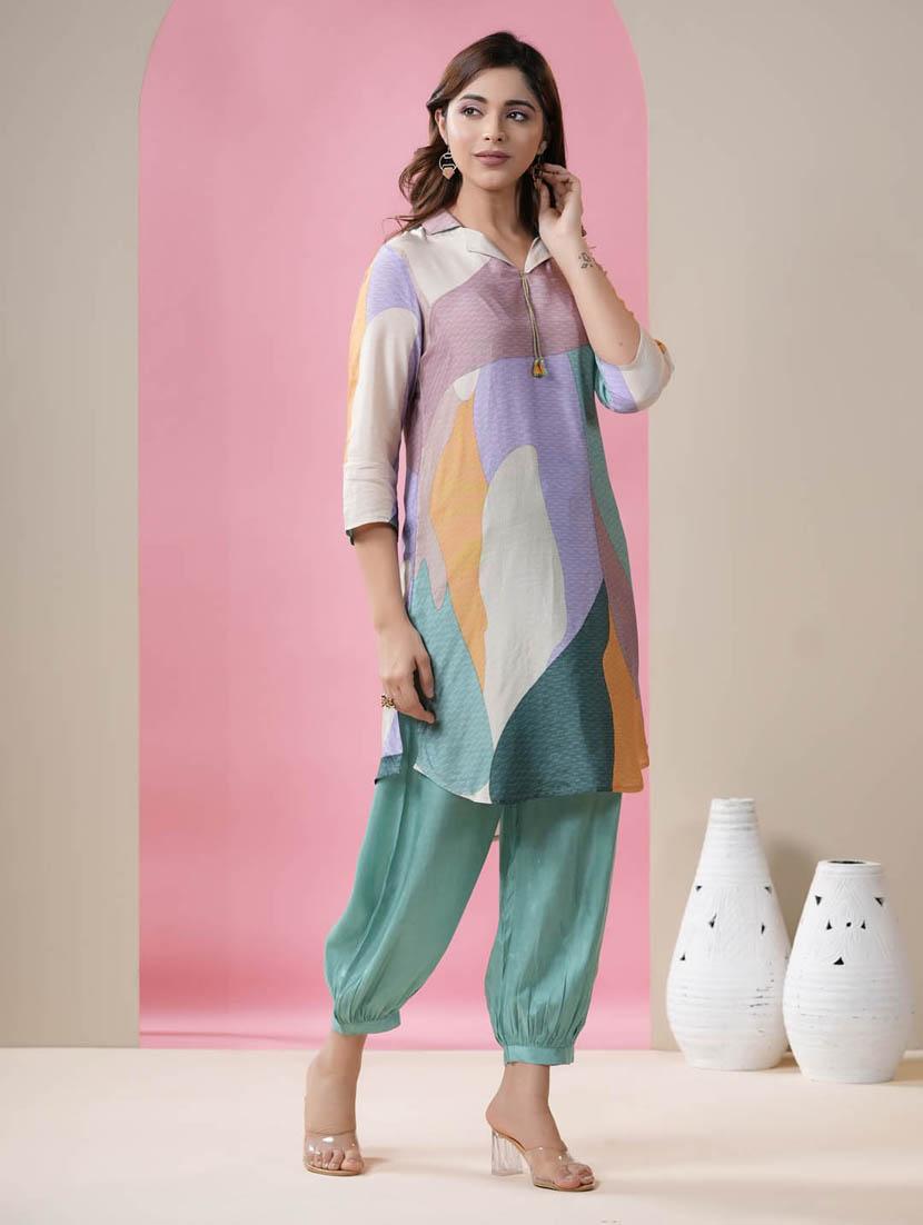 multi colored kurta salwar set - 20225769 - Standard Image - 1