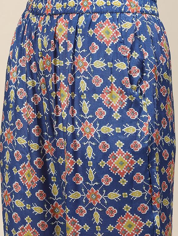 blue muslin kurta pant set - 20225778 - Standard Image - 4