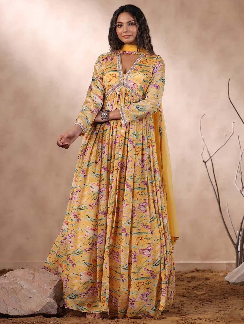 yellow colored kurta dupatta set - 20225819 - Standard Image - 1