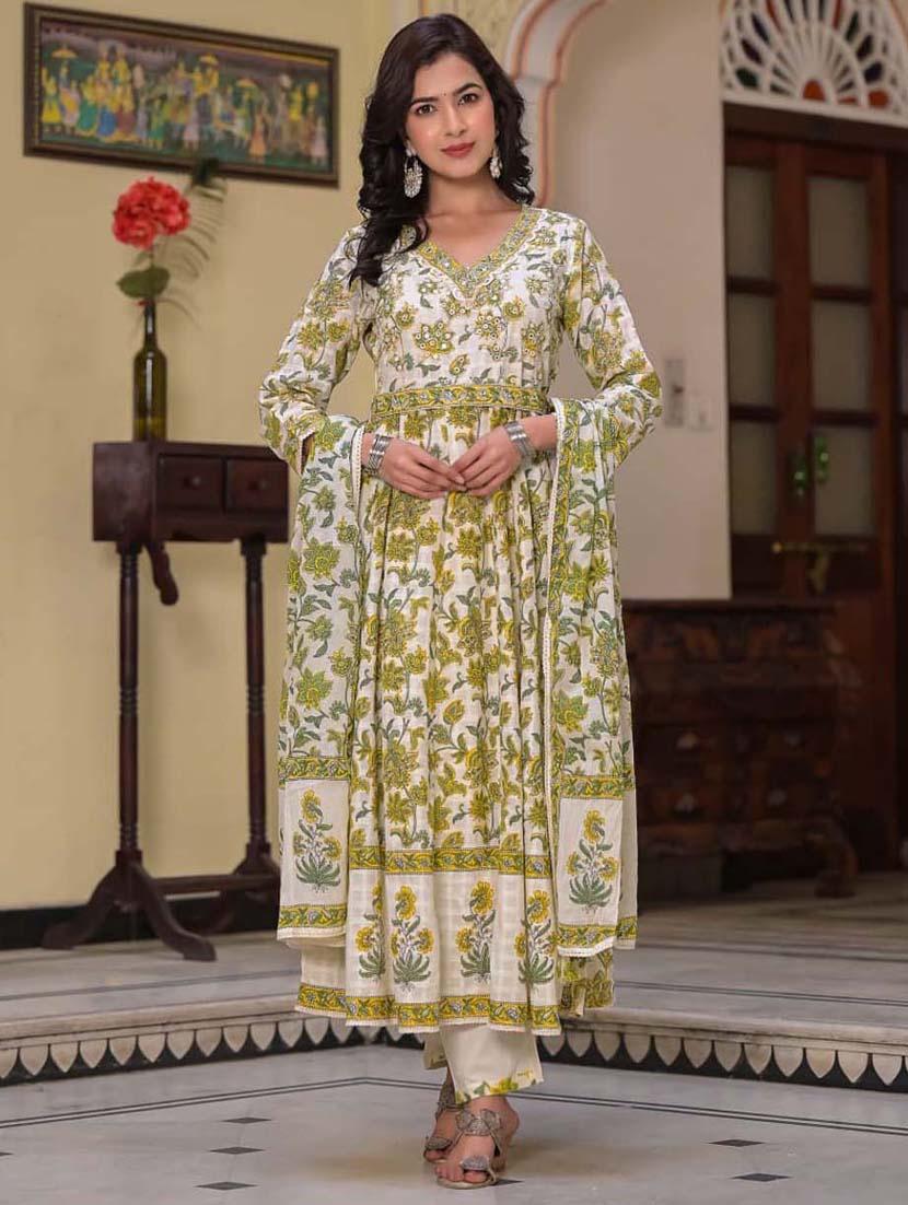green colored kurta pant set - 20225883 - Standard Image - 1