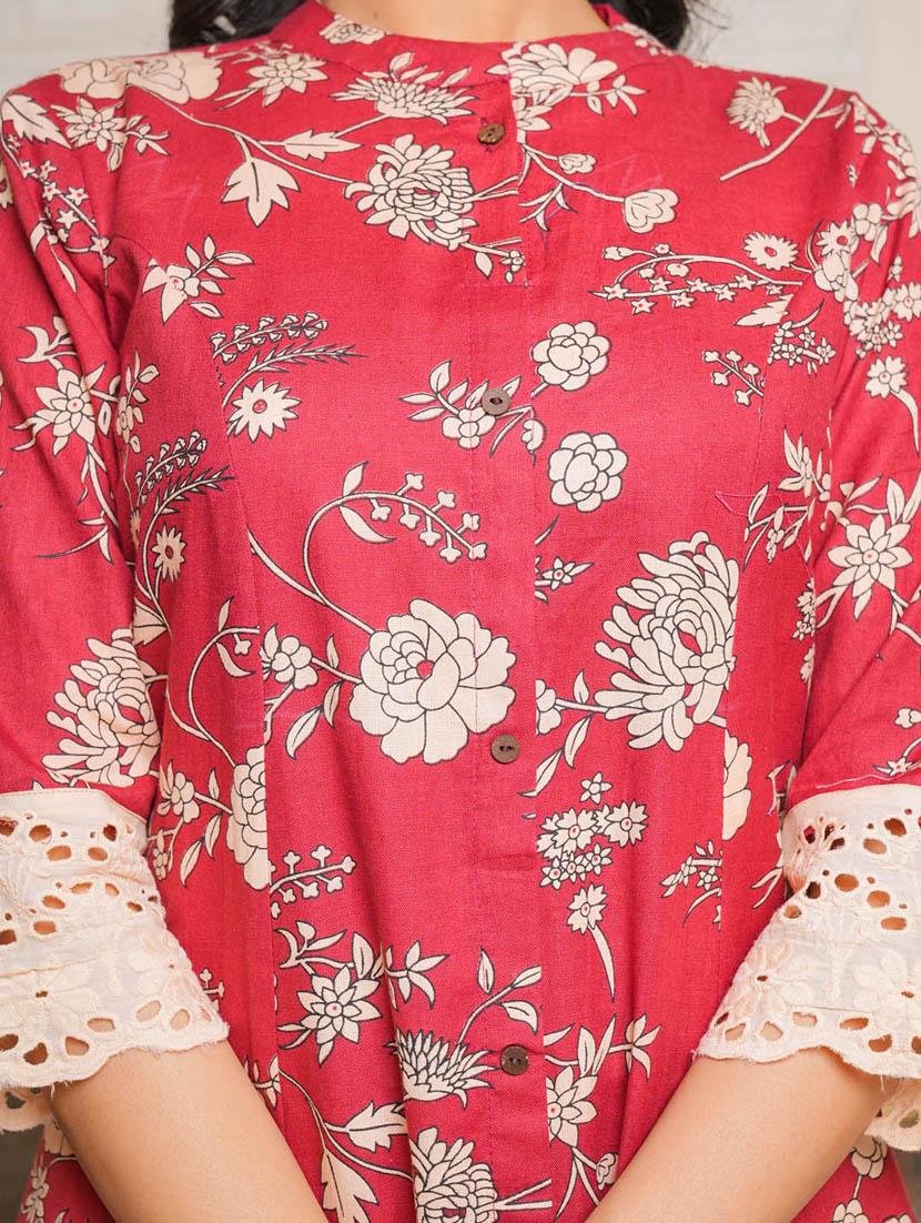 red colored a-line kurta - 20225902 - Standard Image - 6
