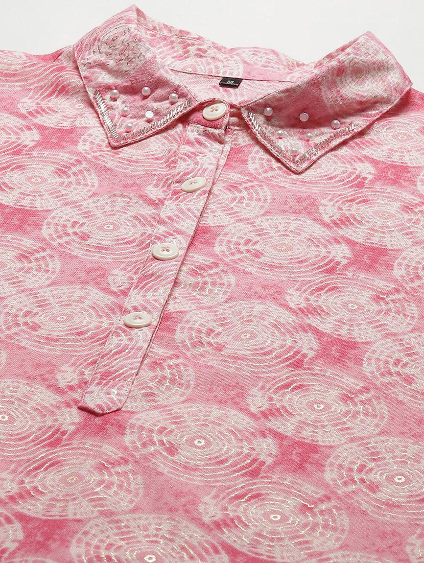 pink linen straight kurta - 20225913 - Standard Image - 6