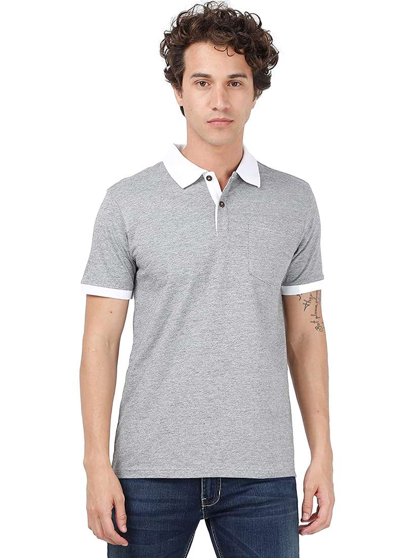 men's solid cotton polo t-shirt