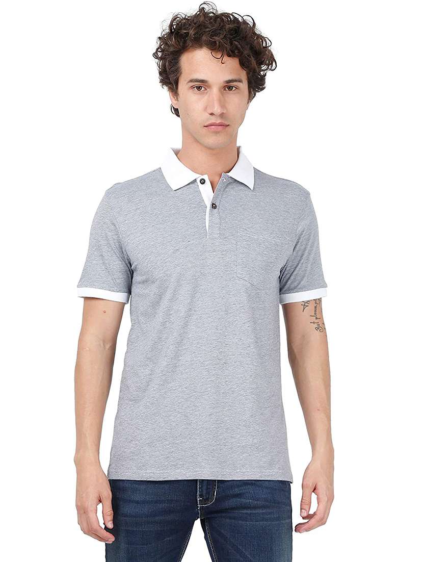 men's solid cotton polo t-shirt