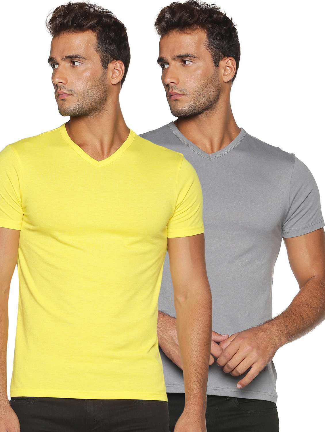 pack of 2 solids v neck regular t-shirt