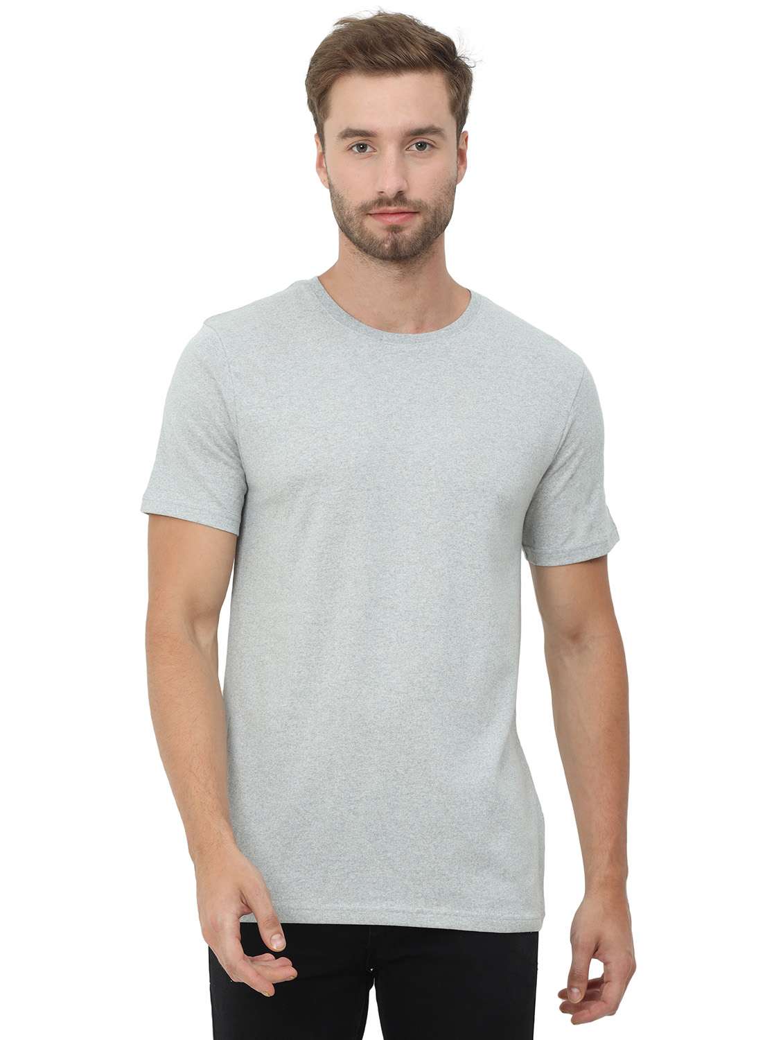 round neck solid regular t-shirt