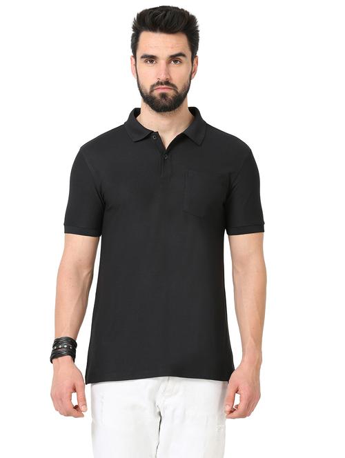 men's solid cotton polo t-shirt - 20229877 - Standard Image - 0