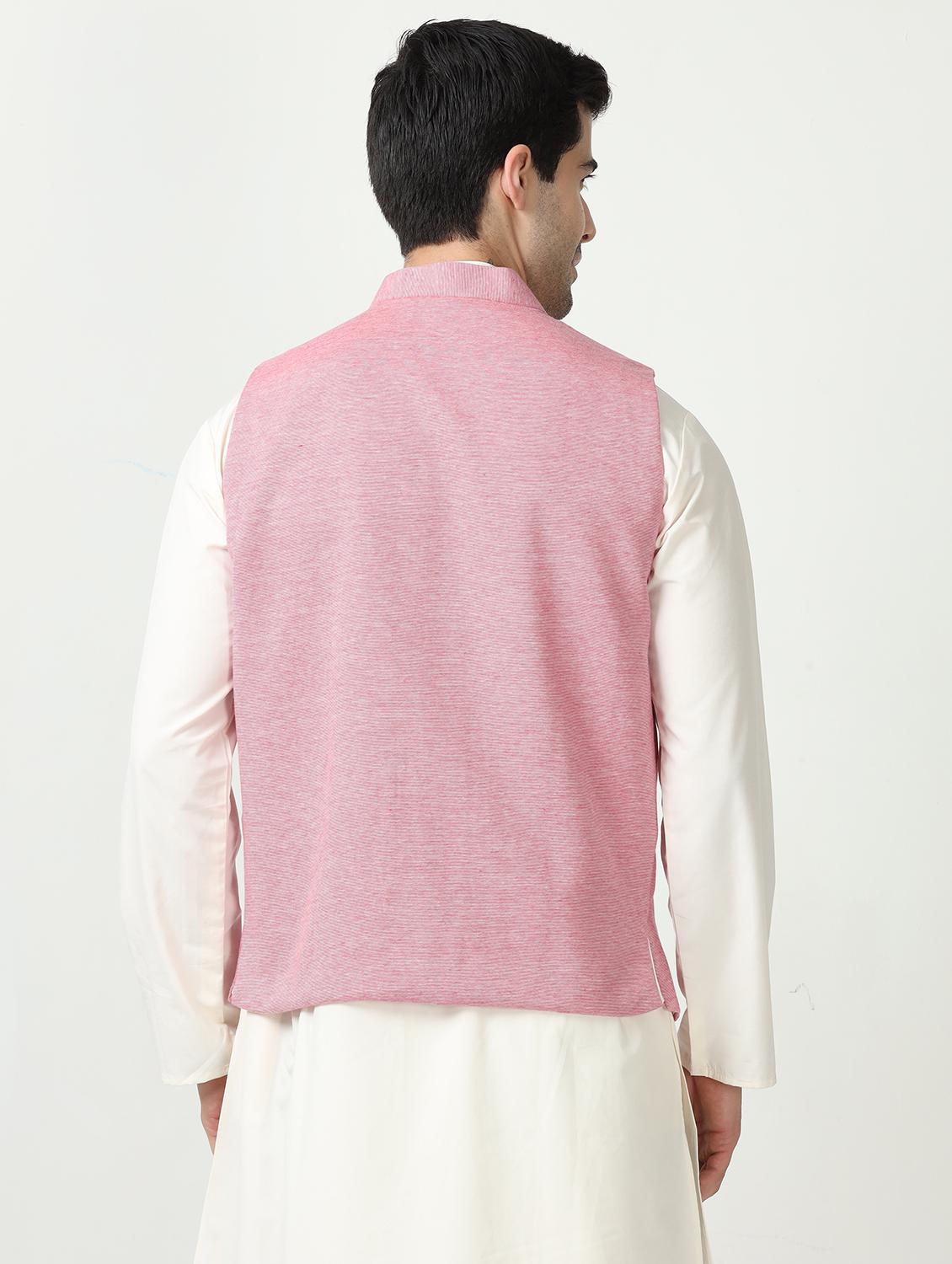 pink cotton blend waist coat - 20229903 - Standard Image - 1