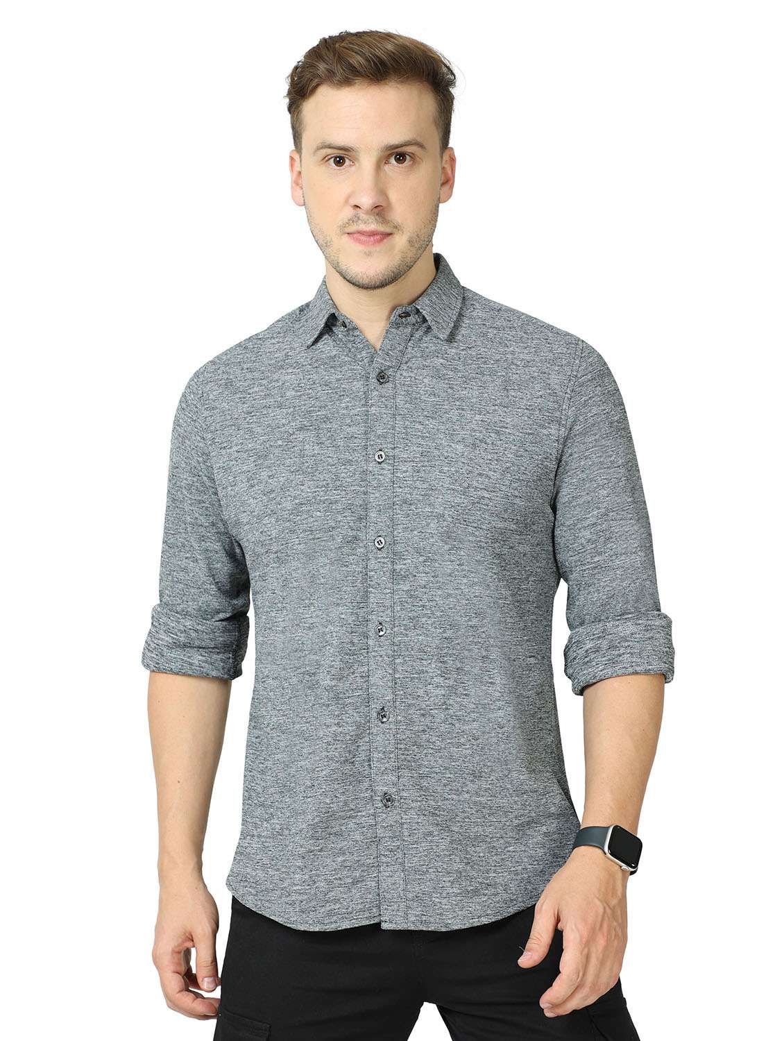 mens solid casual shirt