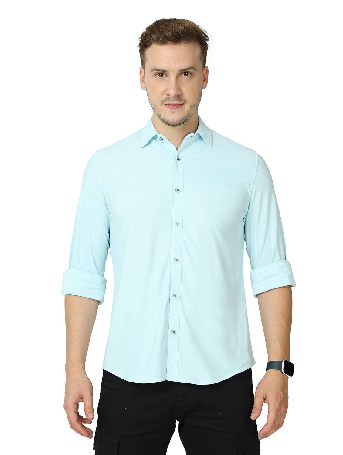 mens solid casual shirt