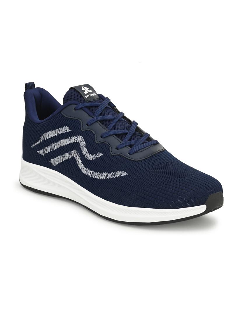 men navy blue lace-up running sports shoe - 20230212 -  Standard Image - 1