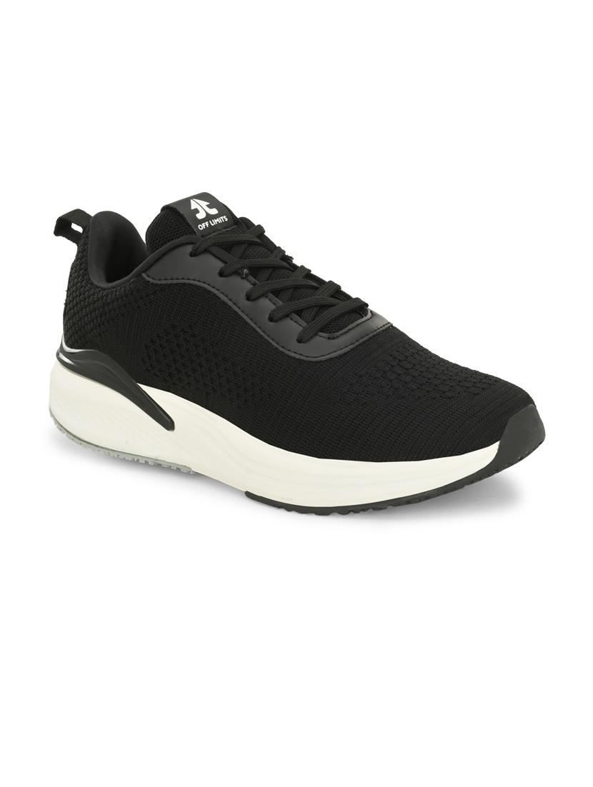 men black lace-up running sports shoe - 20230220 - Standard Image - 1