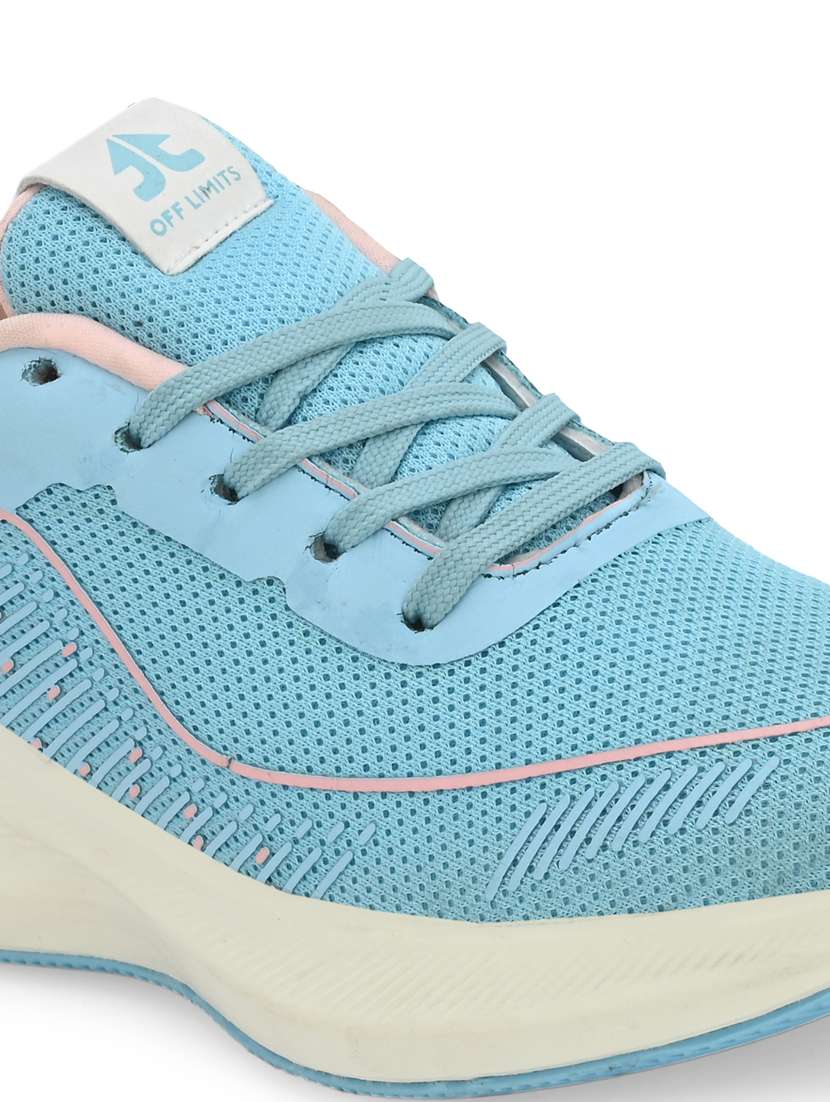 women blue knitted lace-up sports shoe - 20230238 -  Standard Image - 4