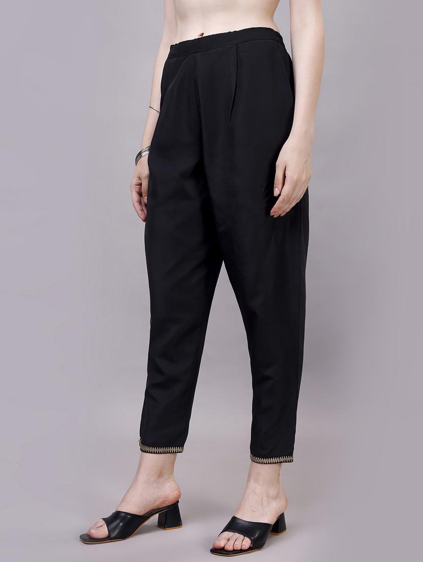 women navy blue round neck kurta pant set - 20239141 - Standard Image - 4