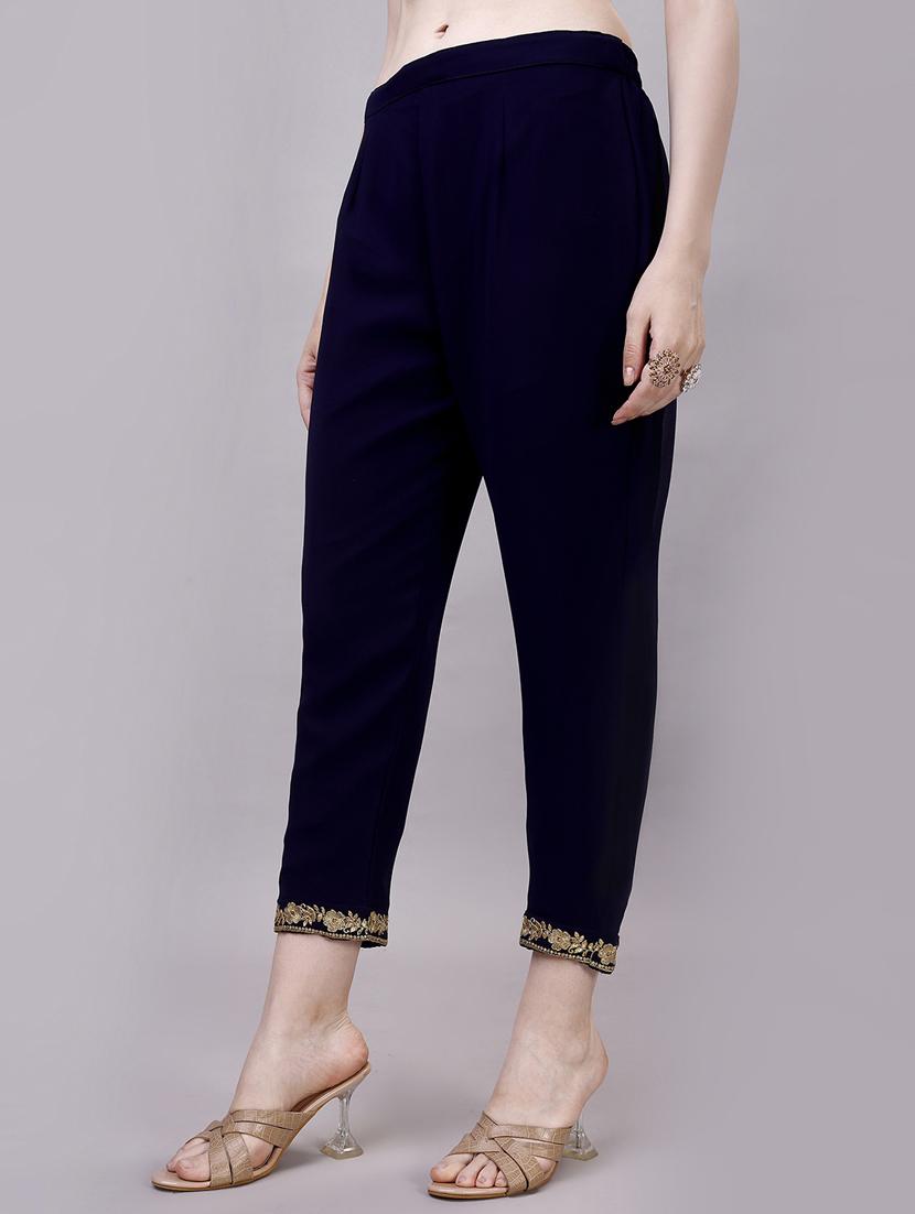 women blue embroidered kurta pant set - 20239155 - Standard Image - 4