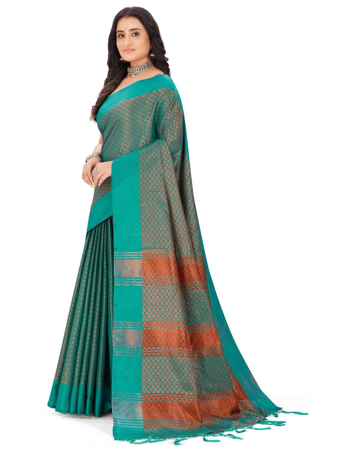 self design zari work madurai saree with blouse - 20240406 - Standard Image - 1