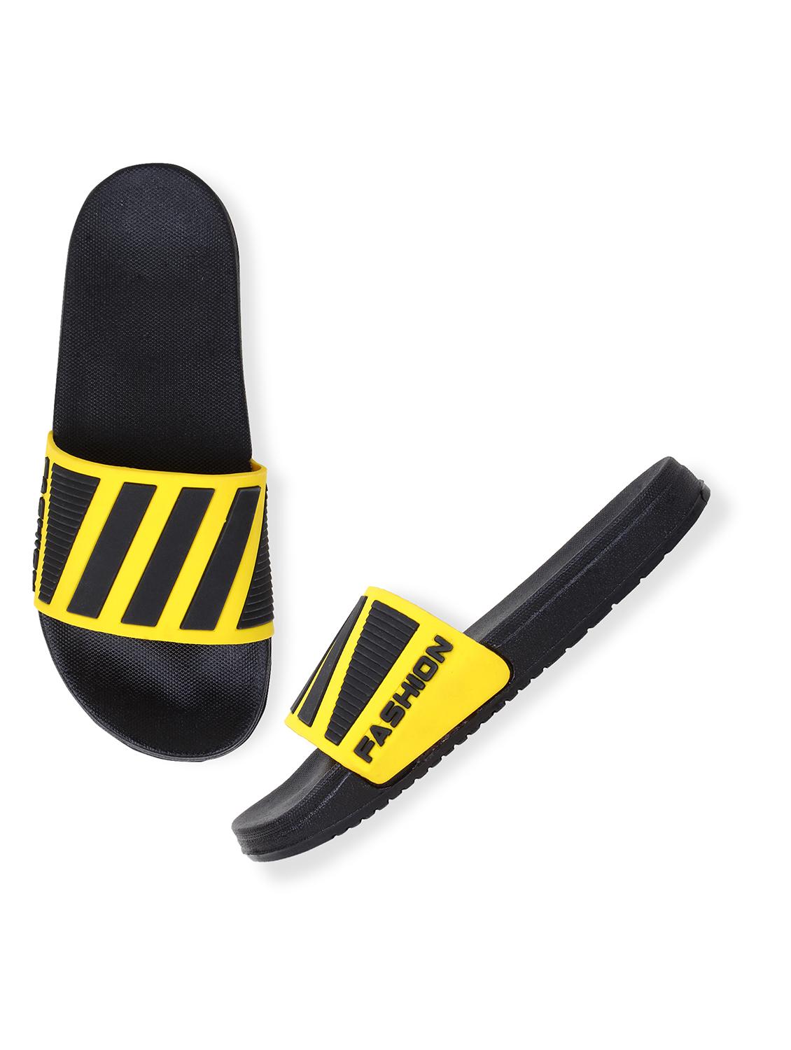 yellow pvc slip on flip flops - 20240862 - Standard Image - 1