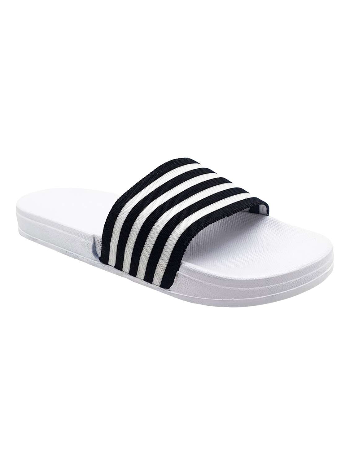 black pvc slip on flip flops