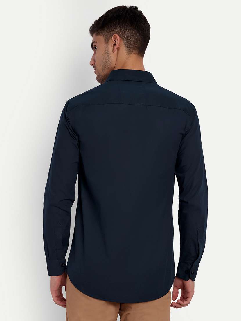 dark blue cotton casual shirt - 20244349 -  Standard Image - 1