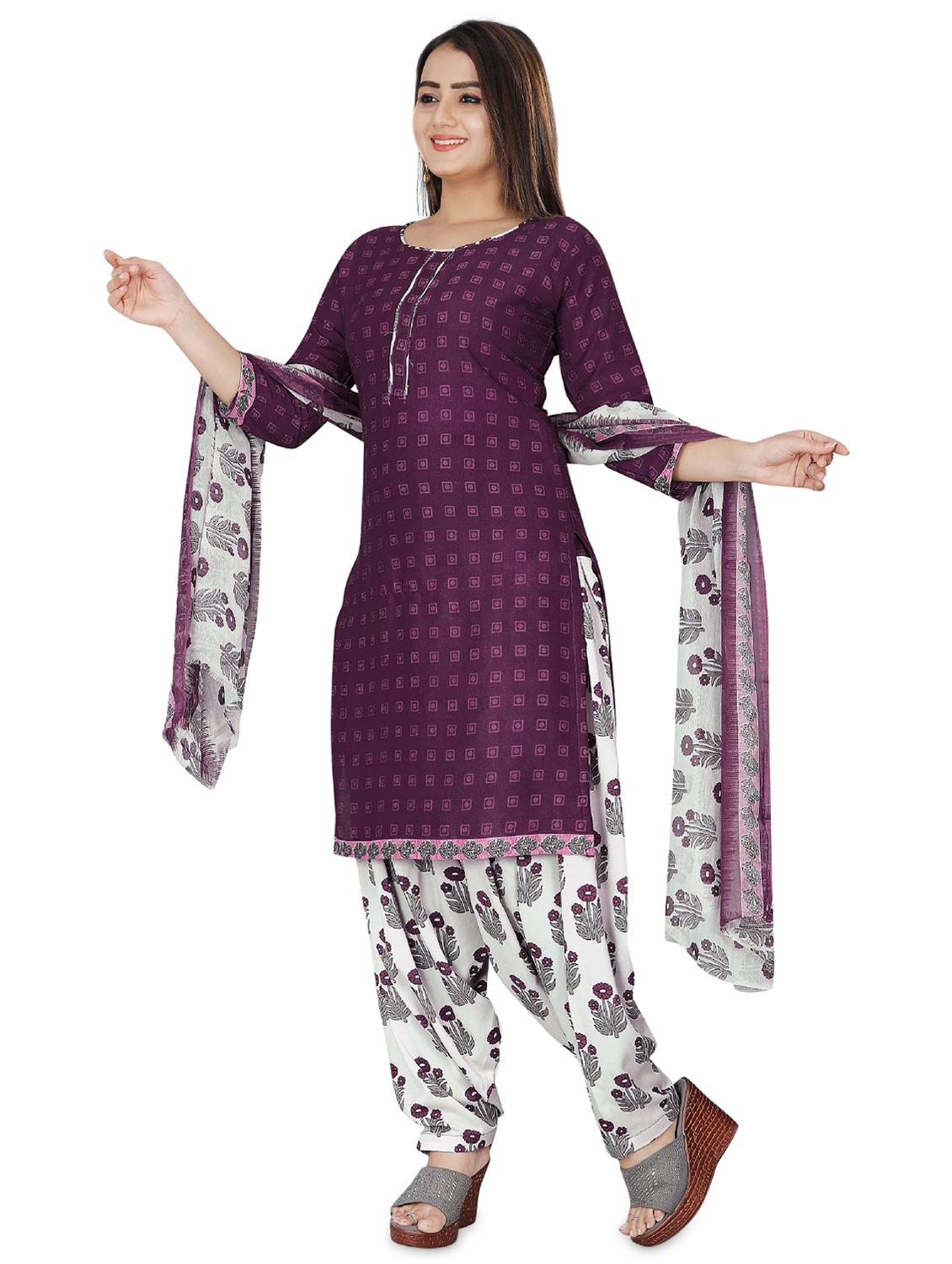floral printed unstitched suit set - 20244378 -  Standard Image - 1
