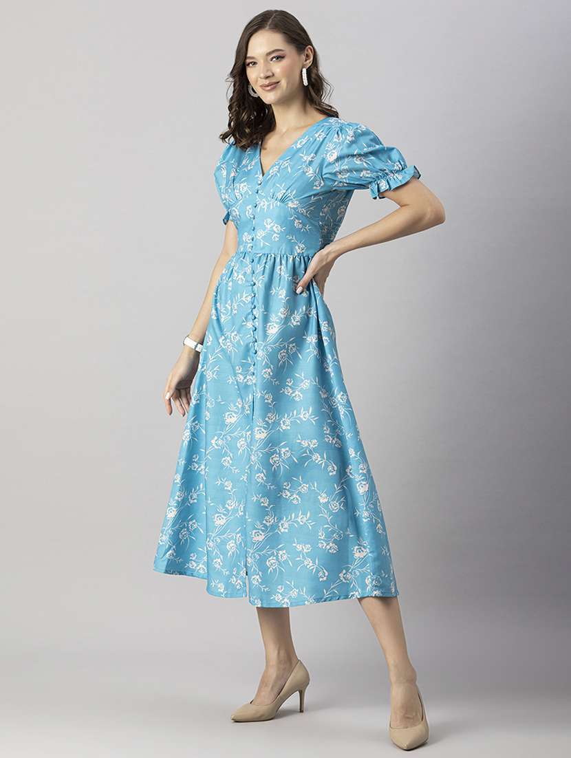 women's fit & flare floral dress - 20244383 -  Standard Image - 1