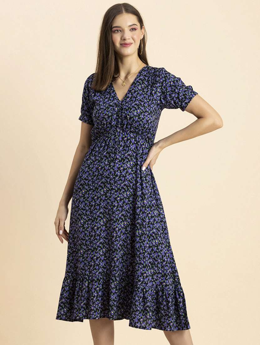 women's ruffle floral dress