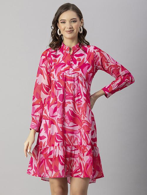 women's tiered dress animal print dress - 20244412 - Standard Image - 0