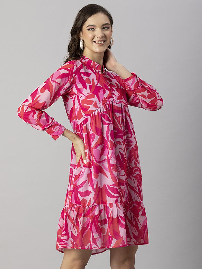 women's tiered dress animal print dress - 20244412 - Standard Image - 1