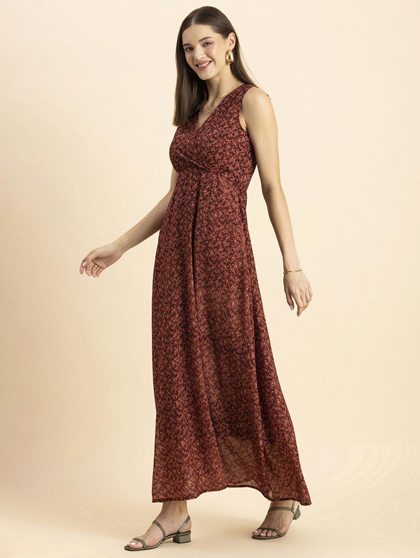 women floral print seeveless dress - 20244421 - Standard Image - 4