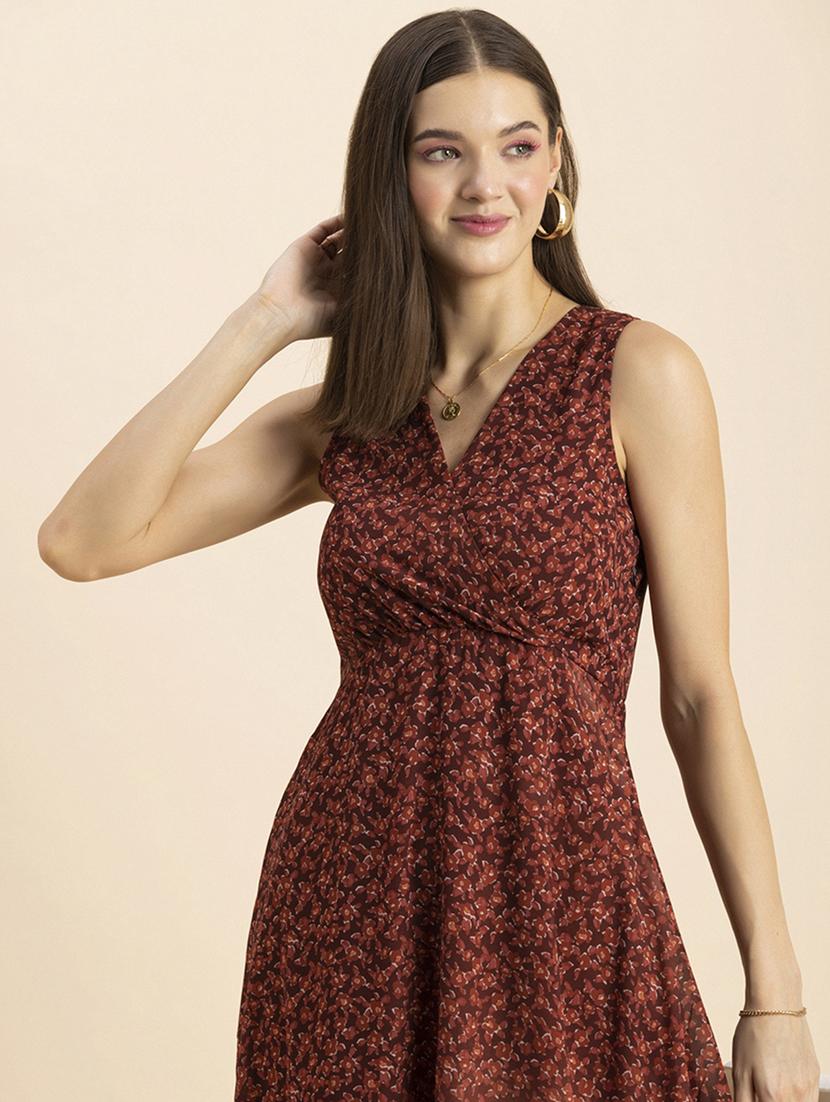 women floral print seeveless dress - 20244421 - Standard Image - 6