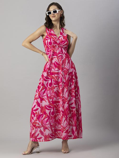 women abstract print sleeveless dress - 20244422 - Standard Image - 0
