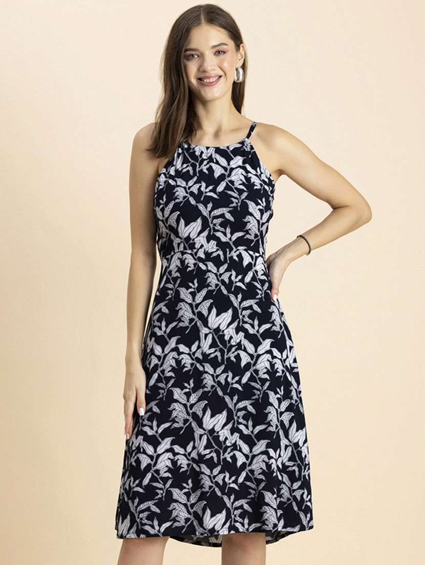 women's fit & flare polka dots dress