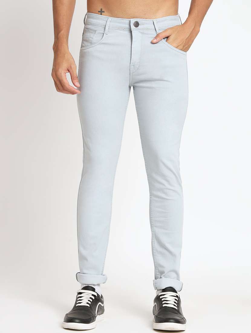 men plain jeans