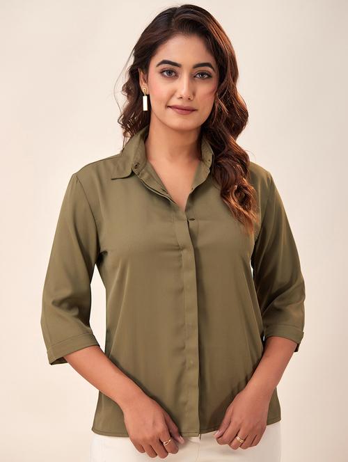 women solid formal shirt - 20244512 -  Standard Image - 0