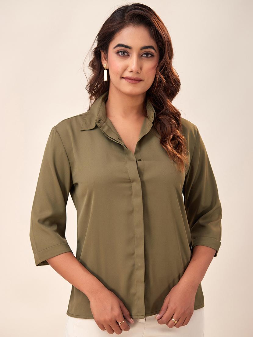 women solid formal shirt - 20244512 -  Zoom Image - 0