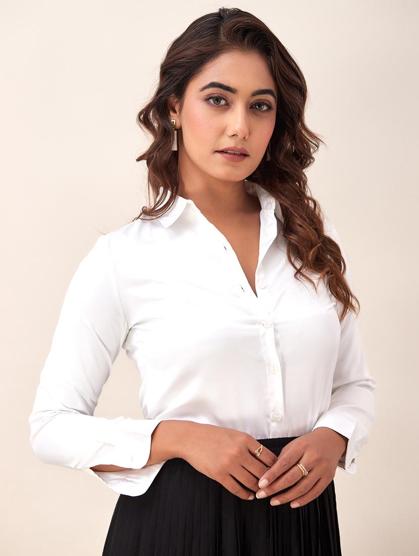 women solid formal shirt - 20244570 -  Zoom Image - 0