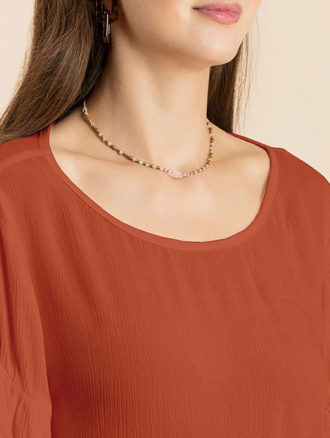 women's crop round neck top - 20244860 -  Standard Image - 1