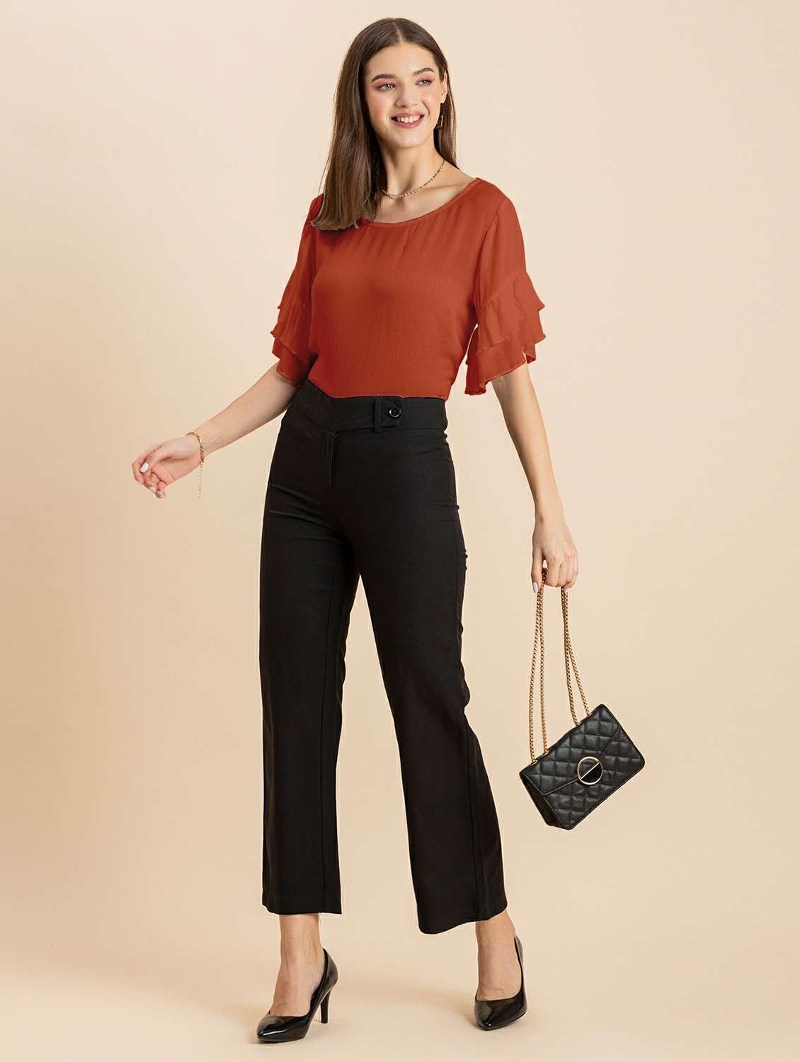 women's crop round neck top - 20244860 -  Standard Image - 4