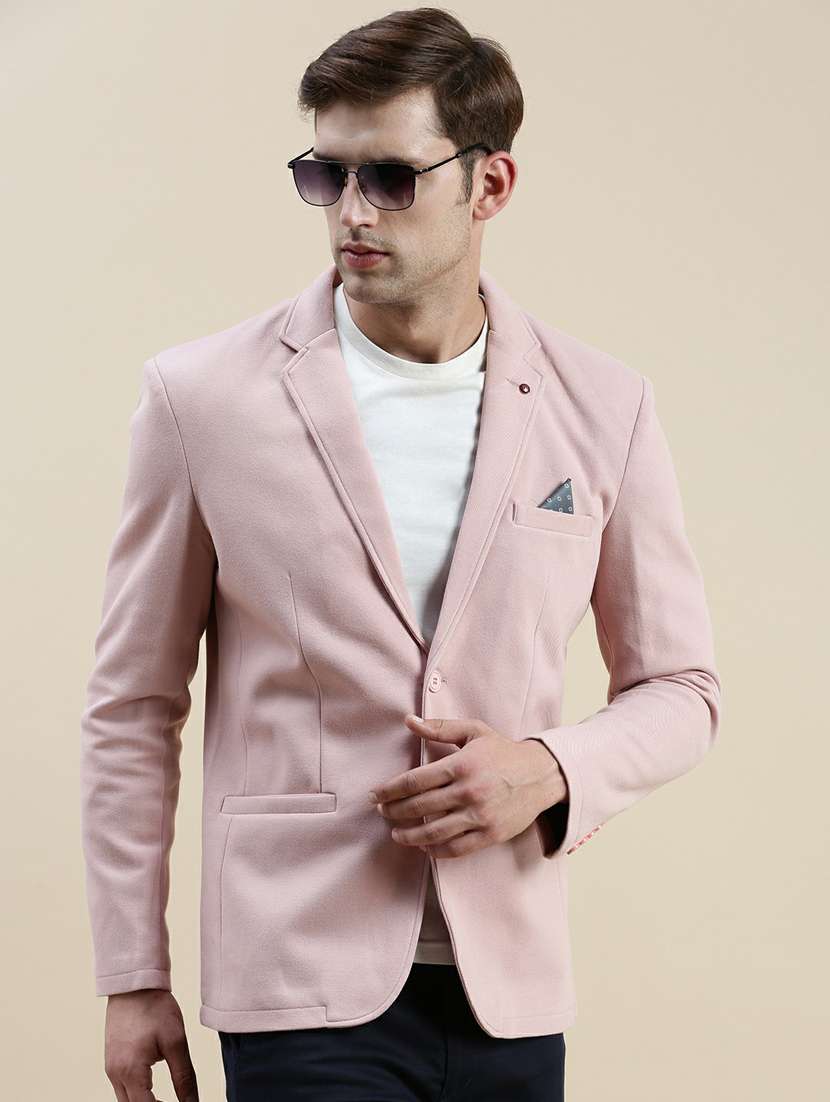 men solid single breasted casual blazer - 20245392 -  Standard Image - 4