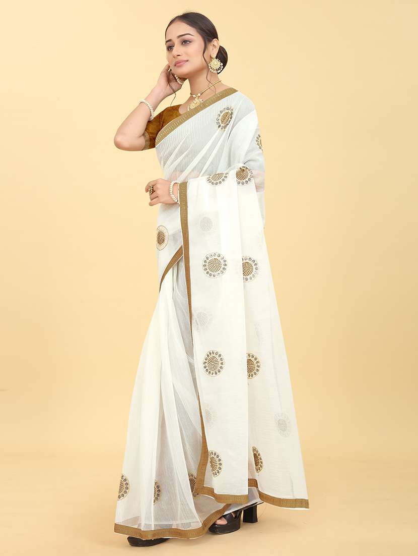 women's embroidered saree with blouse - 20245426 - Standard Image - 1