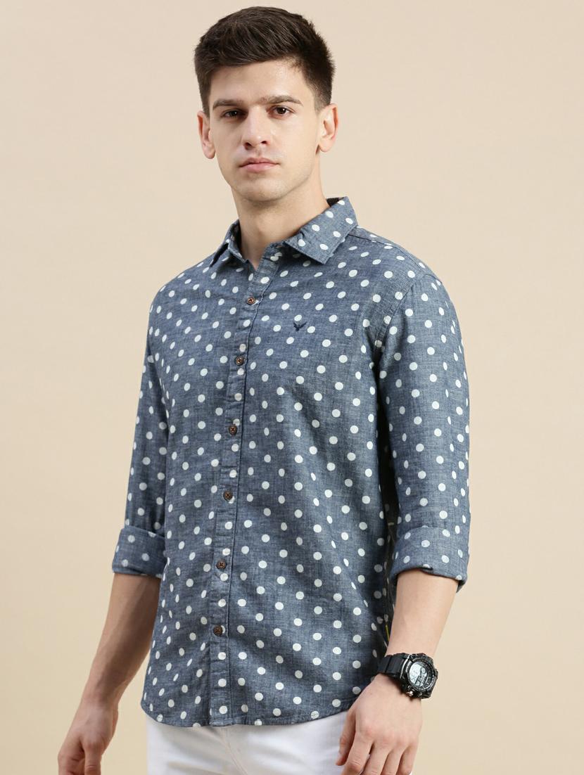 mens polka dots casual shirt - 20245563 - Standard Image - 1