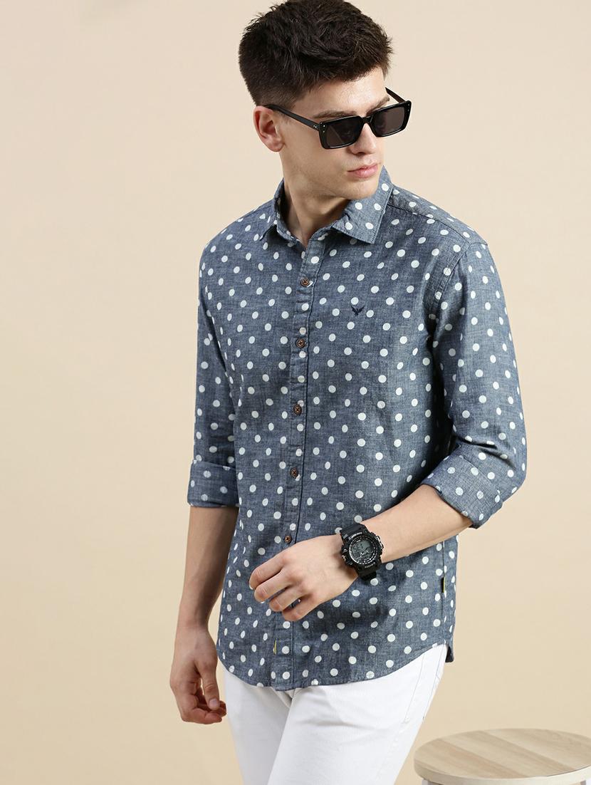 mens polka dots casual shirt - 20245563 - Standard Image - 4