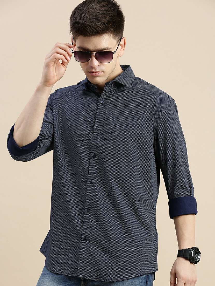 mens micro print casual shirt - 20245616 -  Standard Image - 4