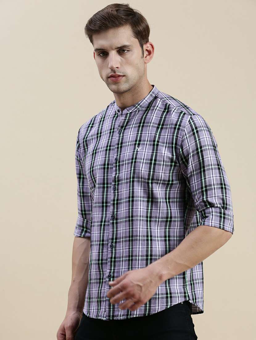 mens checks casual shirt - 20245620 - Standard Image - 1