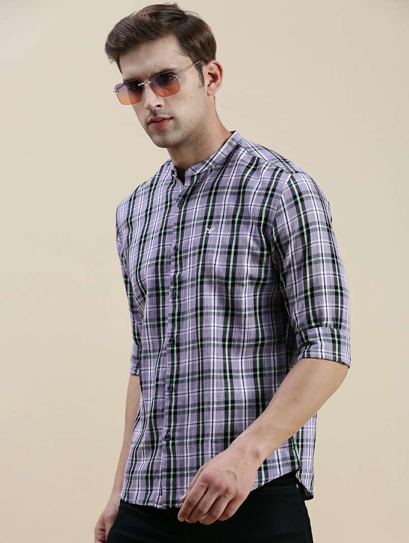 mens checks casual shirt - 20245620 - Standard Image - 4