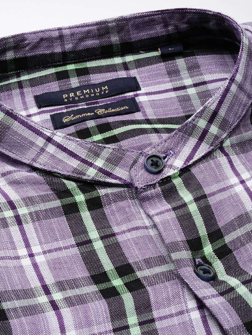 mens checks casual shirt - 20245620 - Standard Image - 6