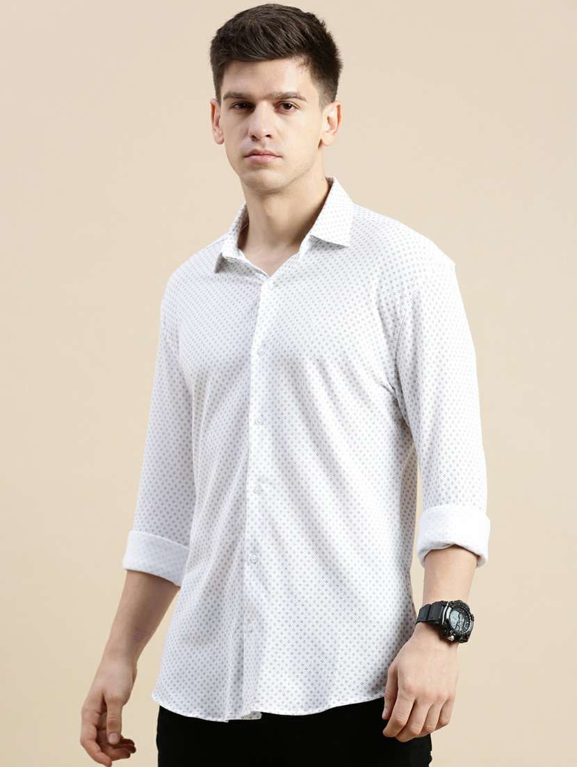 mens micro print casual shirt - 20245680 -  Standard Image - 1