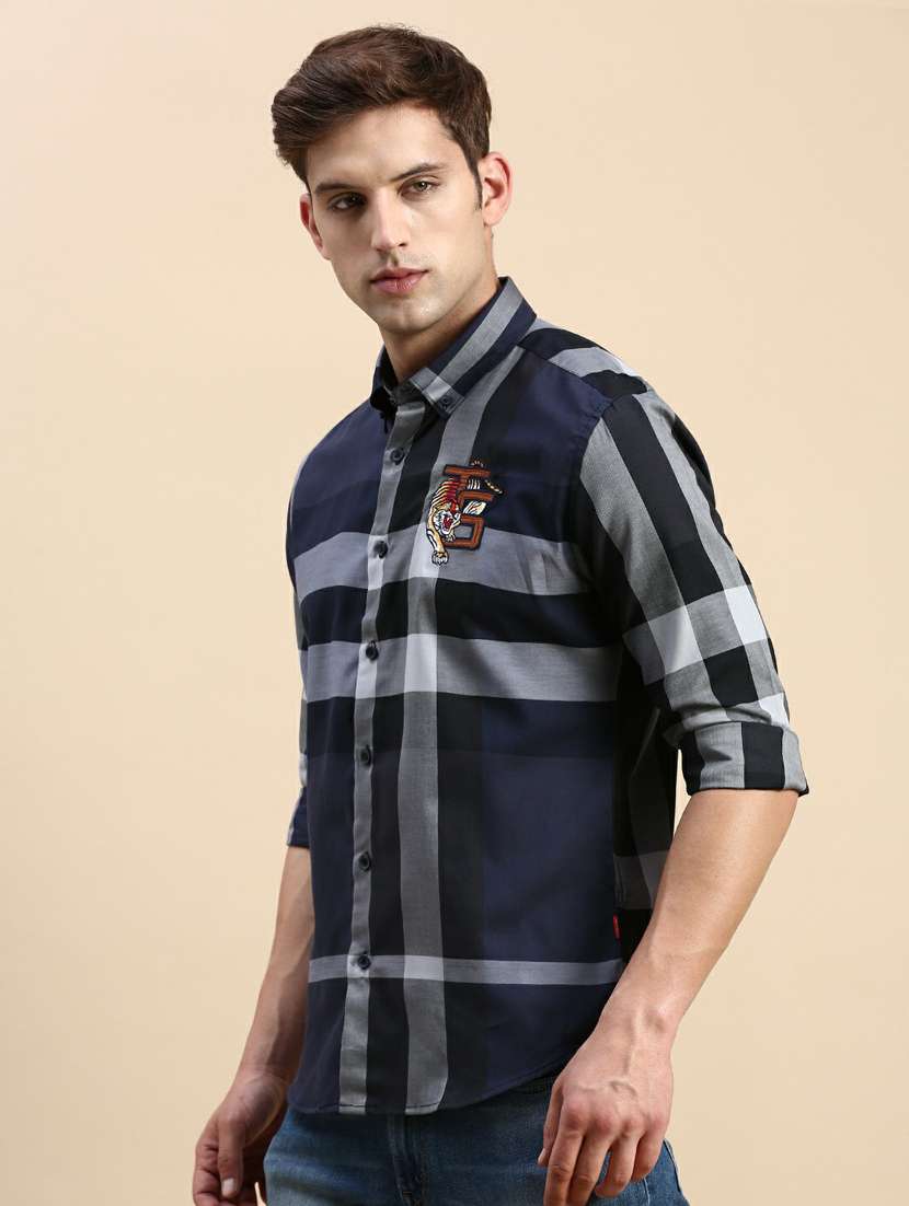 mens checks casual shirt - 20245690 -  Standard Image - 1