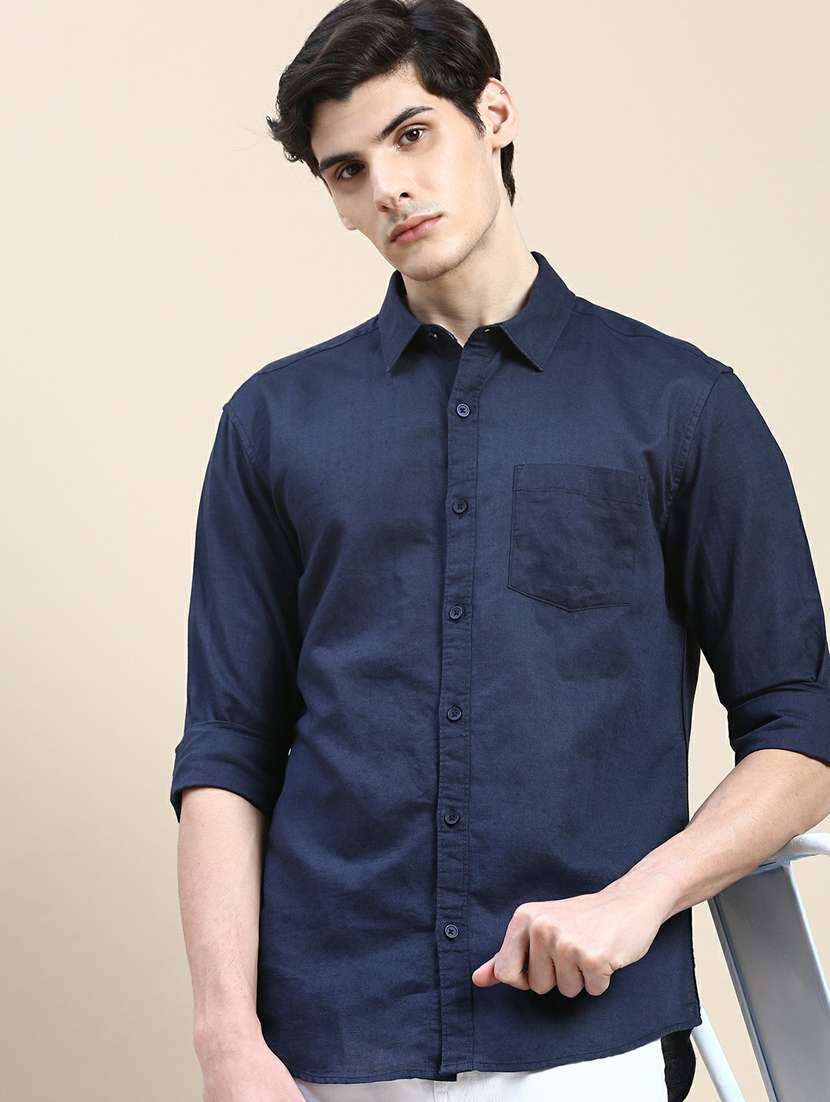 mens solid casual shirt - 20245708 -  Standard Image - 4