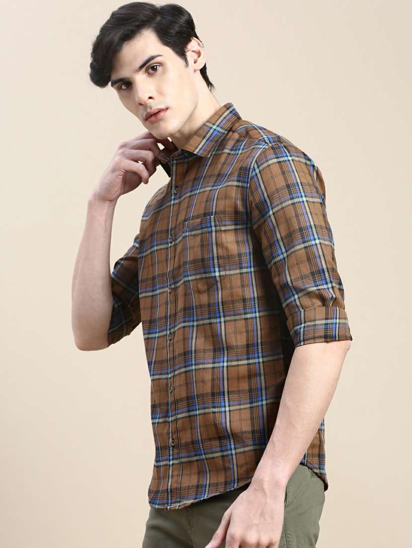 mens checks casual shirt - 20245710 -  Standard Image - 1